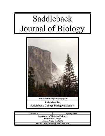 Volume 7, Spring 2009 - Saddleback College