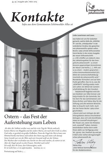 Ausgabe MÃ¤rz 2013 - Evangelisches Johannesstift