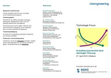 Investitionssicherheit dank überlegter Planung - Chemgineering