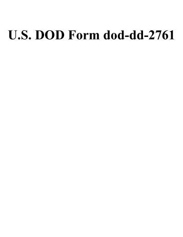 U.S. DOD Form dod-dd-2761