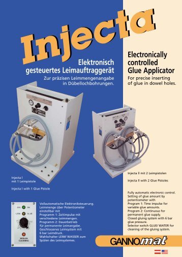 Elektronisch gesteuertes LeimauftraggerÃ¤t Electronically controlled ...