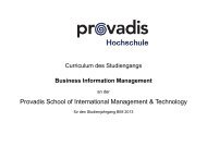 Modulhandbuch - Provadis School of International Management ...