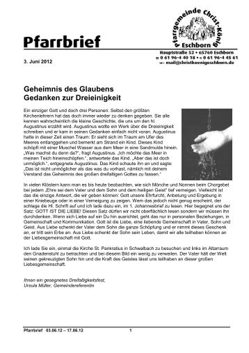 Pfarrbrief 03.06.12 - Christ-König Eschborn