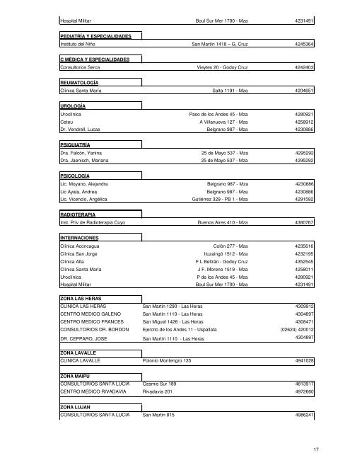 Rivadavia 240 – Oeste – Telefono - OSMTT