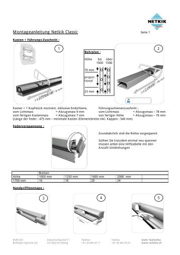 Montageanleitung Netkik Classic - Rufalex Rollladen-Systeme AG