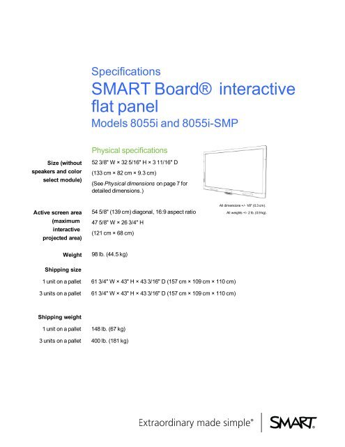 SMART Board 8055i and 8055i-SMP interactive flat panel ...
