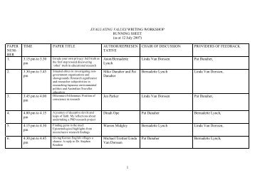 1 EVALUATING VALUES WRITING WORKSHOP RUNNING SHEET ...