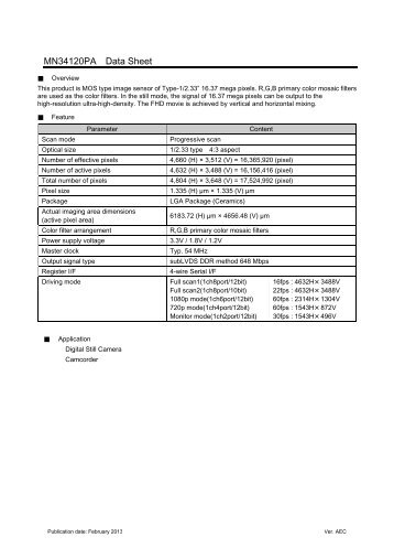 MN34120PA Data Sheet - Panasonic