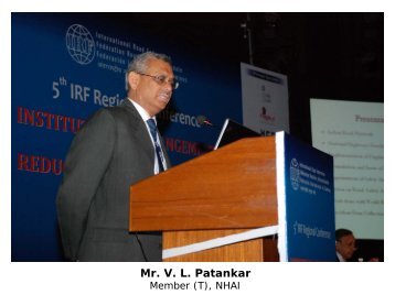 Mr. V. L.Patankar, NHAI - Road Safety in India|NGO on Road Safety