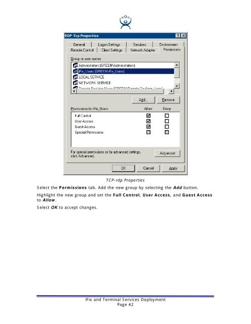 iFix and Terminal Services - ThinManager