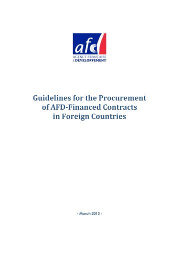 Guidelines for the Procurement of AFD-Financed Contracts in ...