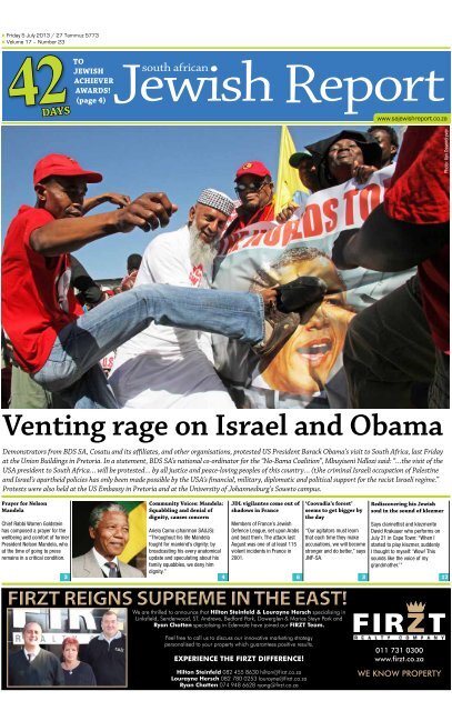 5 July 2013 - SA Jewish Report