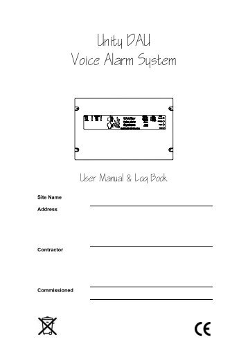 Unity DAU Voice Alarm System - Current Thinking