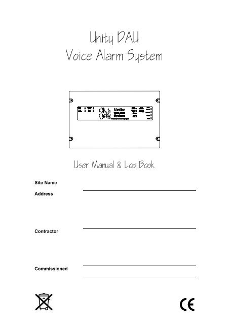Unity DAU Voice Alarm System - Current Thinking