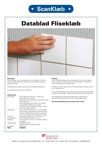 Datablad FliseklÃ¦b ScanKlÃ¦b - Skalflex