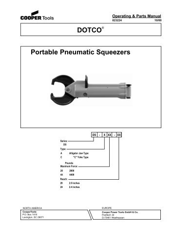 Portable Pneumatic Squeezers DOTCO - Apex Tool