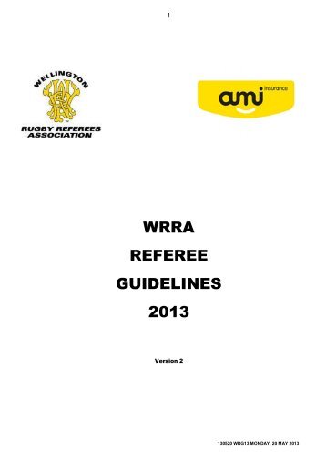 Game Management Guidelines - Wellington Rugby Referees ...