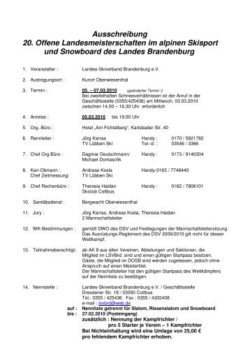 Ausschreibung 20. Offene Landesmeisterschaften im alpinen ...