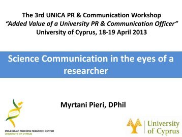 Science Communication in the eyes of a researcher
