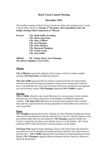 Council Meeting Minutes - December 2012 - Roscommon County ...