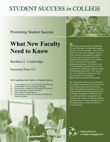 DEEP Practice Brief What New Faculty Need to Know - NSSE