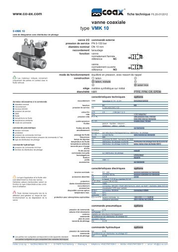 type vanne coaxiale VMK 10 - müller co-ax ag