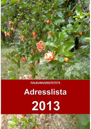 Folkuniversitetets adresslista 2013