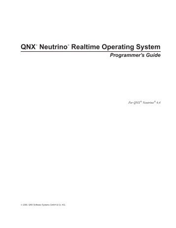 QNX Neutrino Programmer's Guide - QNX Software Systems