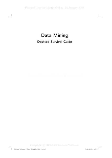 Data Mining With Rattle And R Survival Guide Zoo