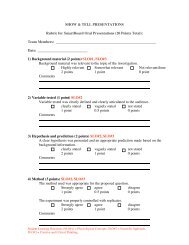 SHOW & TELL PRESENTATIONS Rubric for SmartBoard Oral ...