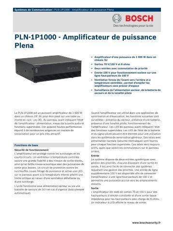 PLN-1P1000 - Amplificateur de puissance Plena - SDE Distribution ...