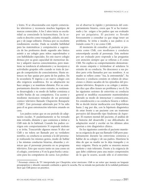 AÃ±o 62, VOL 46, NÂº 3, JULIO - SEPTIEMBRE 2008 - Sonepsyn