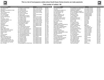 South Essex PZ Outlet List v1(02-01-07) - South Essex Homes