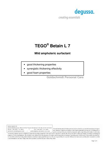 TEGO Betain L 7_e - Quetzal Quimica
