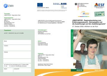 JOBSTARTER - Regionalworkshop zum Erfahrungsaustausch ...