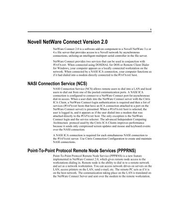 Novell NetWare Connect Version 2.0