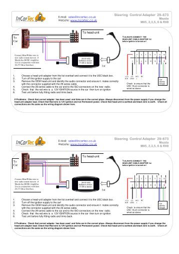 Steering Control Adapter 29Ã¢Â€Â“673 Steering ... - www.incartec.co.u