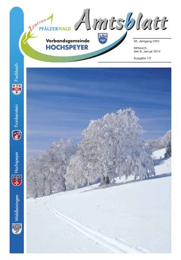 Amtsblatt 02/2014 - Verbandsgemeinde Hochspeyer