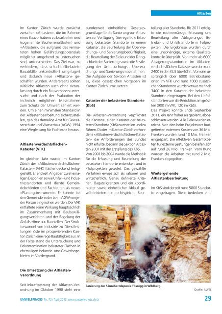 ZÃ¼rcher UmweltPraxis Nr. 72, vollstÃ¤ndige Ausgabe - Kanton ZÃ¼rich