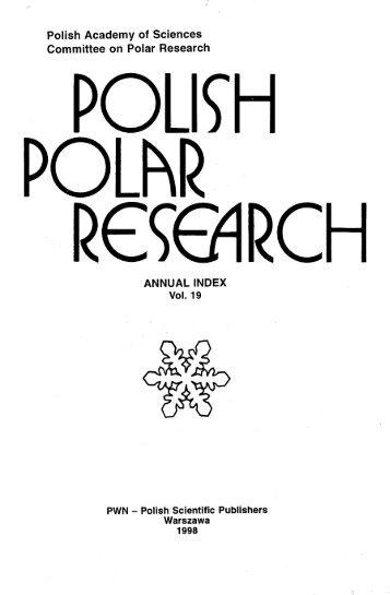 RESEARCH - Polish Polar Research - Polska Akademia Nauk