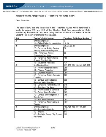 Nelson Science Perspectives 9 â Teacher's ... - Nelson Education