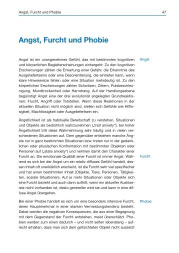 Angst, Furcht und Phobie