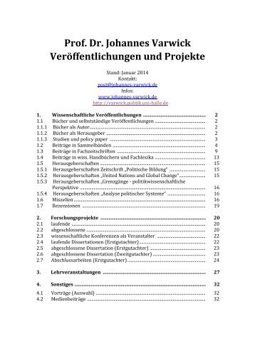 (pdf). - Prof. Dr. Johannes Varwick