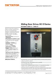 Sliding Door Drives DC-21Series - DICTATOR