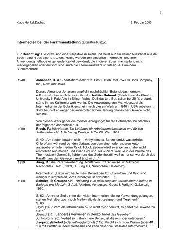 Intermedien bei der Paraffineinbettung. pdf-Datei (Kommentierte ...