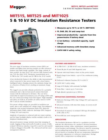 MIT515, MIT525 and MIT1025 5 & 10 kV DC Insulation ... - seba