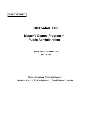 2013 KOICA âSNU Master's Degree Program in ... - becas segeplan