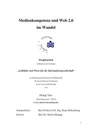 Medienkompetenz und Web 2.0 im Wandel Projektarbeit