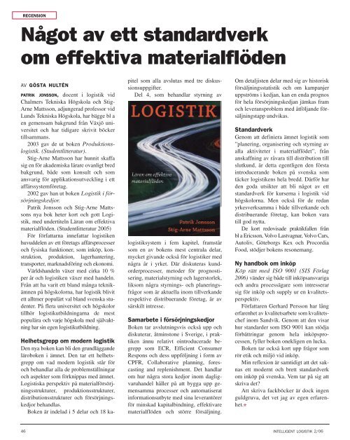 Nummer 3 2006 - Intelligent Logistik