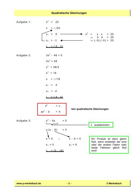 Quadratische Gleichungen.pdf - von P. Merkelbach